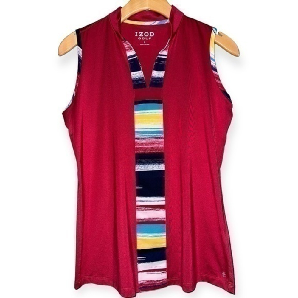 IZOD Golf SwingFlex Women’s Size S Red Burgundy Sleeveless Activewear Tank Top